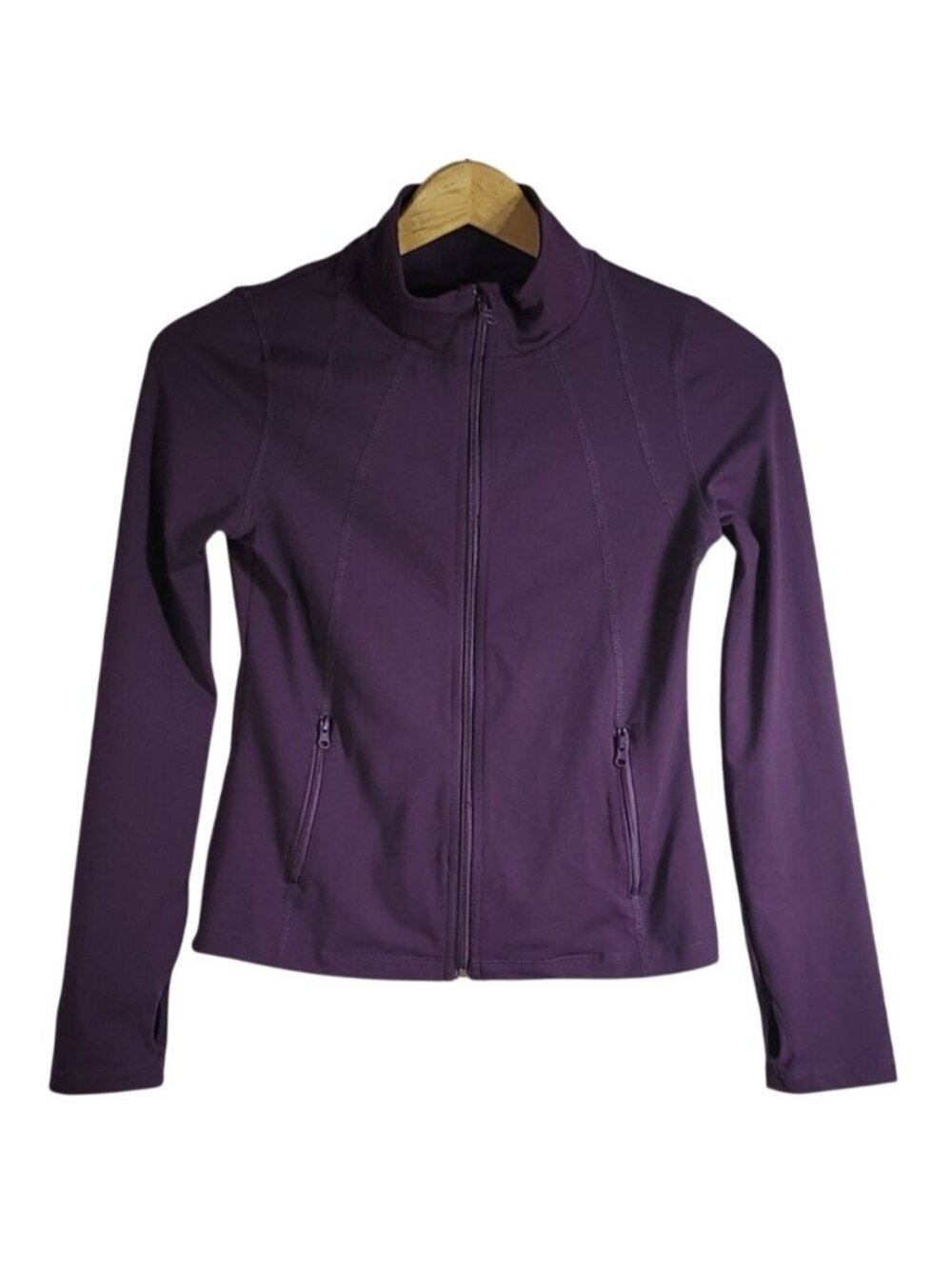 Joe Fresh Girls Track Jacket Purple SZ 14 XL Zip Pockets Long Sleeve Thumb Holes